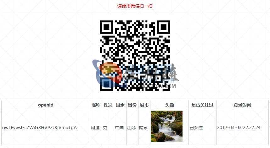 微信授权登录源码微信公众号关注授权登录源码 扫码关注微信公众号授权登录源码-拾光资源网