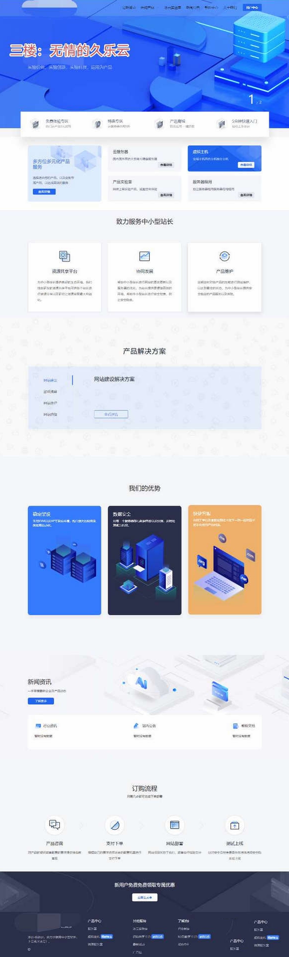 最新IDC系统智简魔方主题源码仿冰云科技UI智简魔方模板-拾光资源网
