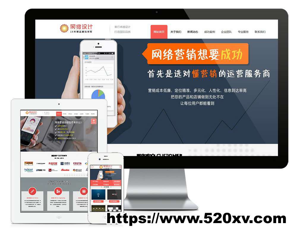 专业网站建设 网络设计营销类网站模板源码-拾光资源网