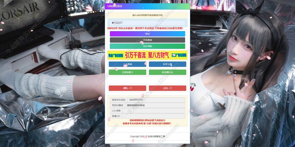 最新修复版q绑查询PHP网站源码-拾光资源网