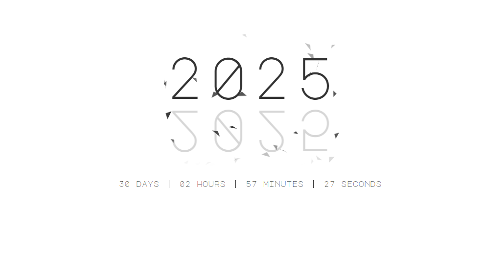 2025年新年倒计时动画效果HTML代码-拾光资源网