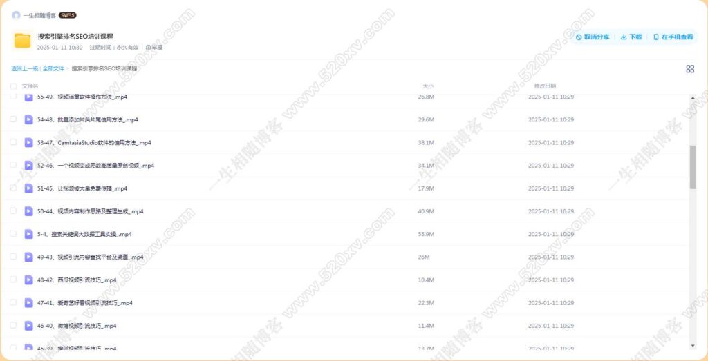 图片[5]-价值几千2025最新搜索引擎排名SEO培训课程 含各种引流推广网站优化视频教程-拾光资源网