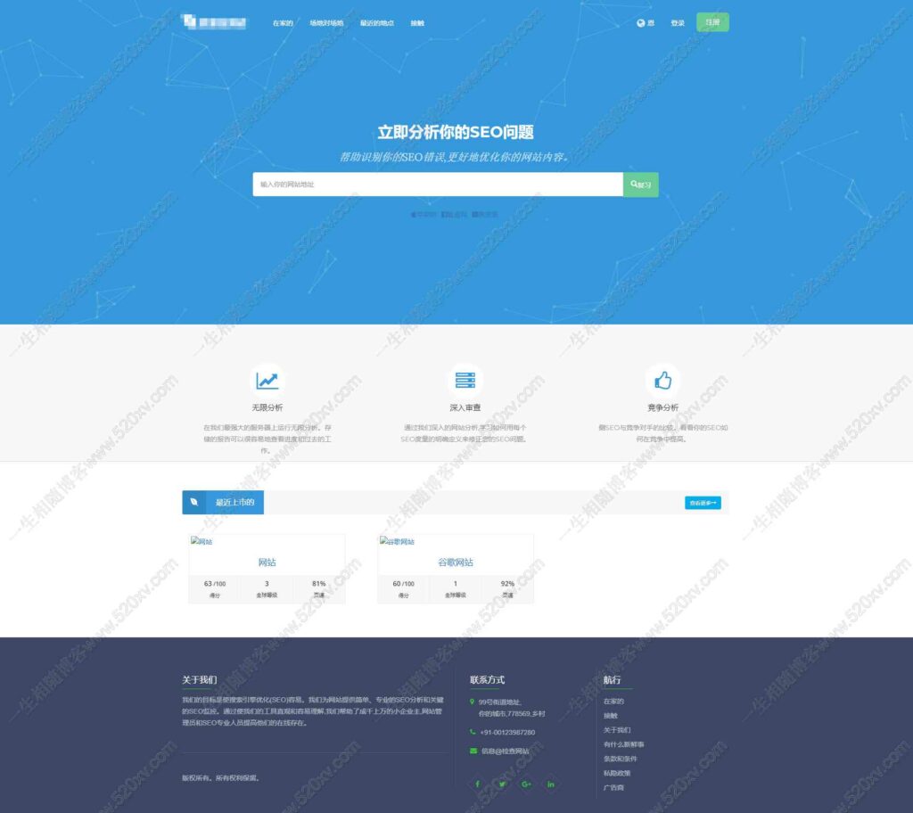 在线检测网站SEO 优化分析源码 可分析竞争对手网站-拾光资源网