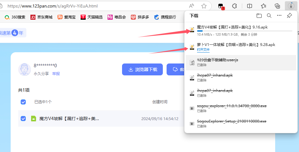 123网盘突破1G流量下载限制教程附工具-拾光资源网