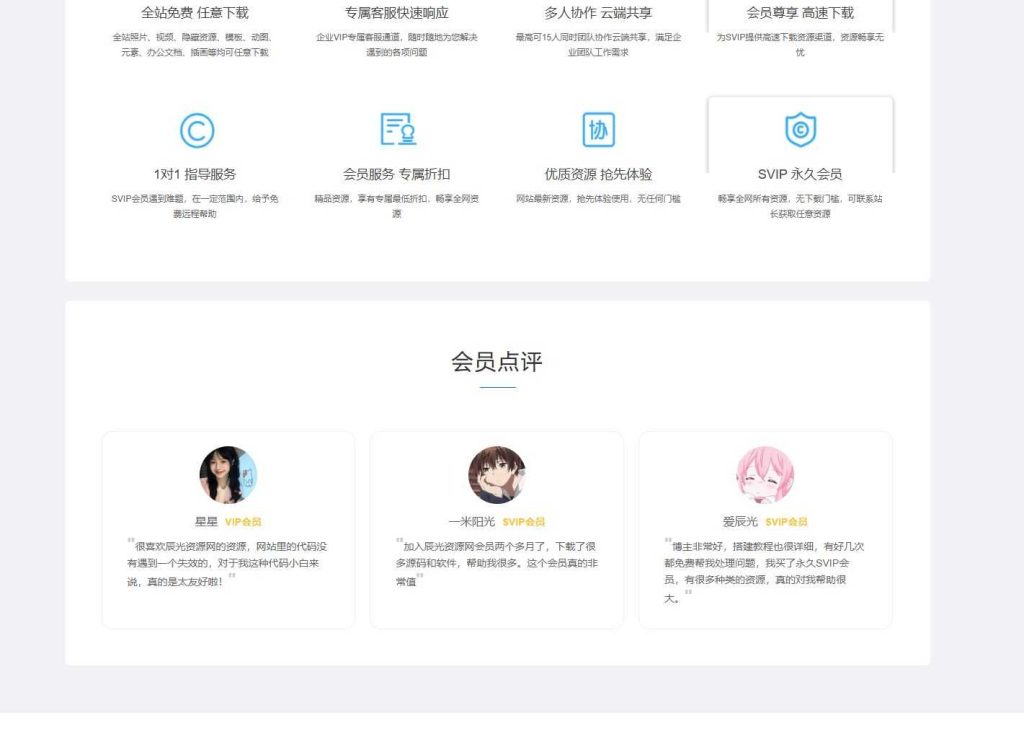 图片[3]-WordPress子比主题VIP会员权益介绍页面模板源码-辰光资源网